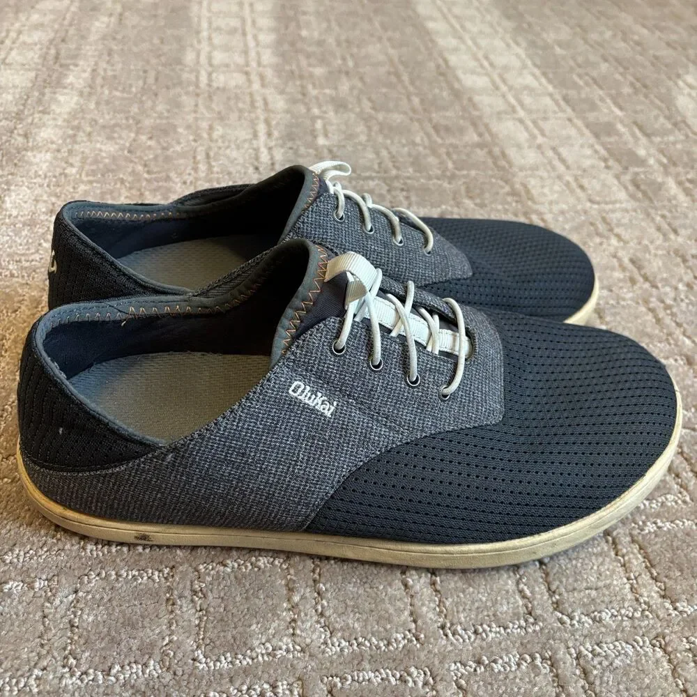 OluKai Nohea Moku Slip On Boat Shoes Mens 9 Drop Heel Land Water Casual No Tie